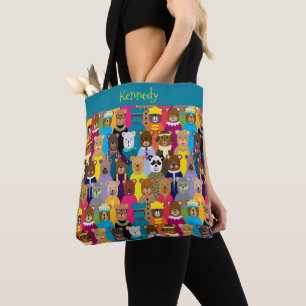 Kleurrijke Teddy Bears met veel professionals Tote Bag