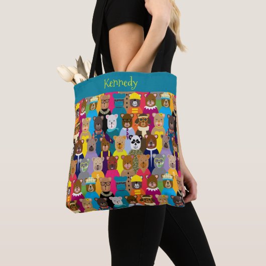Kleurrijke Teddy Bears met veel professionals Tote Bag (Dichtbij)