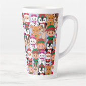 Kleurrijke Teddy Kerstmis met veel professionals Latte Mok (Rechts)