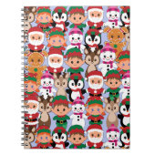 Kleurrijke Teddy Kerstmis met veel professionals Notitieboek (Voorkant)