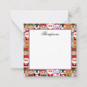 Kleurrijke Teddy Kerstmis met veel professionals Notitiekaartje (Voorkant)