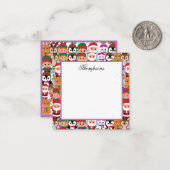 Kleurrijke Teddy Kerstmis met veel professionals Notitiekaartje (Voorkant / Achterkant in situ)