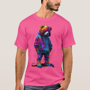Kleurrijke teddybeer Mannen Vrouwen Kinder Hip Hop T-shirt