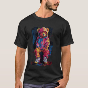 Kleurrijke teddybeer Mannen Vrouwen Kinder Hip Hop T-shirt