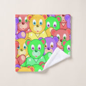 Kleurrijke teddyberen badkamer handdoek sets (Wasdoekje)