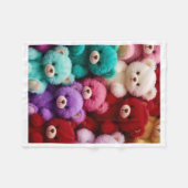 Kleurrijke teddyberen sherpa deken (Voorkant (Horizontaal))