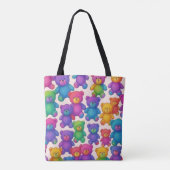 Kleurrijke teddyberen tote bag (Achterkant)