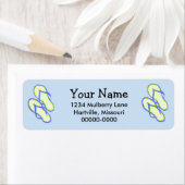 Kleurrijke Teenslippers 2 retouradreslabels Etiket (Insitu)