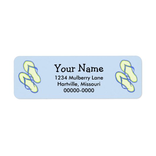 Kleurrijke Teenslippers 2 retouradreslabels Etiket (Voorkant)
