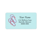 Kleurrijke Teenslippers 3 Adresetiketten Etiket (Voorkant)