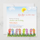 Kleurrijke Teenslippers in de Zonnedag Partij Kaart (Voorkant)