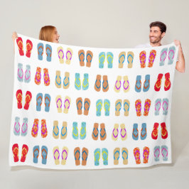Kleurrijke Teenslippers strand Beach Blanket Fleece Deken