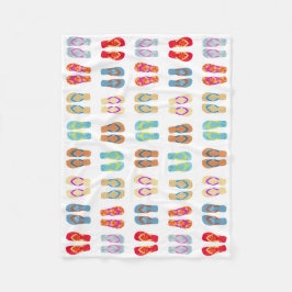 Kleurrijke Teenslippers strand Beach Blanket Fleece Deken