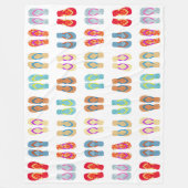 Kleurrijke Teenslippers strand Beach Blanket Fleece Deken (Voorkant)