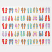 Kleurrijke Teenslippers strand Beach Blanket Fleece Deken (Voorkant (Horizontaal))