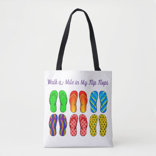 Kleurrijke Teenslippers Tote Bag (Voorkant)