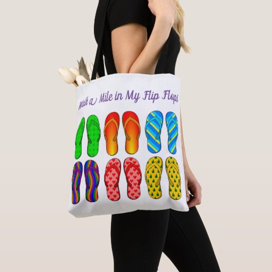 Kleurrijke Teenslippers Tote Bag (Dichtbij)