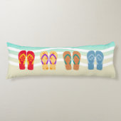 Kleurrijke Teenslippers van het strand Lichaamskussen (Voorkant)