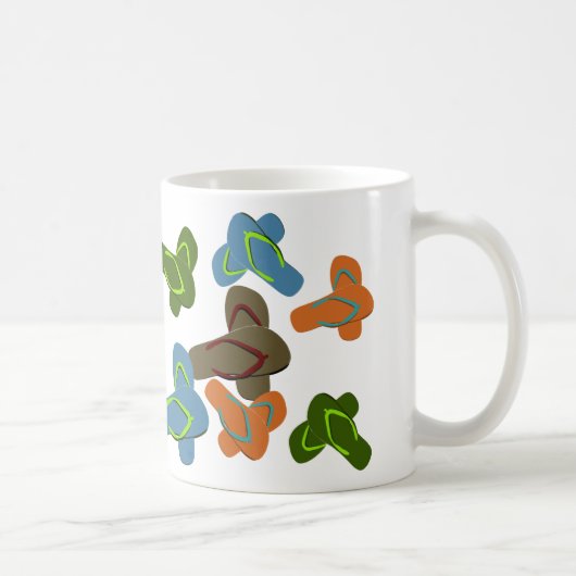 Kleurrijke Teenslippers Vector Art Koffiemok (Rechts)
