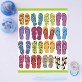 Kleurrijke Teenslippers Vector Set Flyer (Enkel)