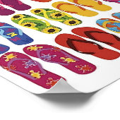 Kleurrijke Teenslippers Vector Set Poster (Hoek)