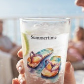 Kleurrijke teenslippers waterverf aanpasbaar glas