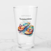 Kleurrijke teenslippers waterverf aanpasbaar glas (Achterkant)