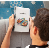 Kleurrijke teenslippers waterverf aanpasbaar planner