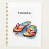 Kleurrijke teenslippers waterverf aanpasbaar planner (Voorkant)