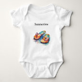 Kleurrijke teenslippers waterverf aanpasbaar romper (Voorkant)