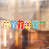 Kleurrijke Teenslippers Zomersandalen Raamsticker (Vel 2)