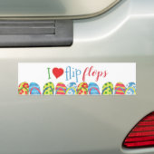 Kleurrijke Teenslippers zomerstrand Bumpersticker (Op auto)