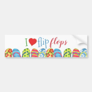 Kleurrijke Teenslippers zomerstrand Bumpersticker