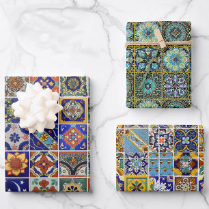 Kleurrijke Tegel oogvangst op aanvraag Inpakpapier Vel