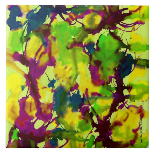 Kleurrijke Tegel Tegeltje (Voorkant)