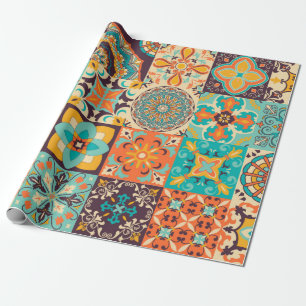 Kleurrijke tegels Azulejos. Traditioneel Portugees Cadeaupapier