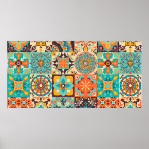Kleurrijke tegels Azulejos. Traditioneel Portugees Poster