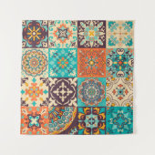 Kleurrijke tegels Azulejos. Traditioneel Portugees Wandkleed (Voorkant (horizontaal))