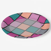 Kleurrijke Tegels met lichter hoofdgebied Papieren Bordje (Gekanteld)