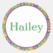 Kleurrijke tegels ronde sticker (Voorkant)