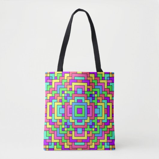 Kleurrijke tegels tote bag (Voorkant)
