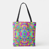 Kleurrijke tegels tote bag (Achterkant)