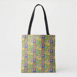 Kleurrijke tegels tote bag
