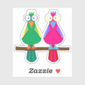 Kleurrijke tekenfilmfiguren met tekenfilms sticker (Vel)