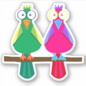 Kleurrijke tekenfilmfiguren met tekenfilms sticker (Voorkant)