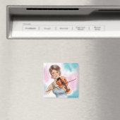 Kleurrijke tekening Square Magnet - Violin (Insitu (Vaatwasser))