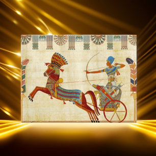 Kleurrijke tekening van de farao van het oude Egyp Briefkaart