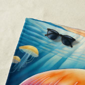 Kleurrijke Tekening van Gelei Vis Strandlaken (In situ)