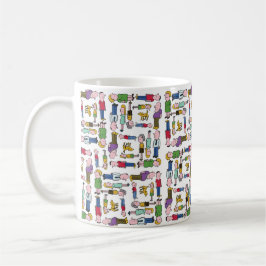 Kleurrijke tekens gepatterd koffiemok