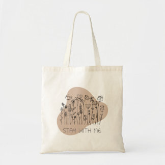 Kleurrijke tekst "Blijf bij mij" Tote Bag